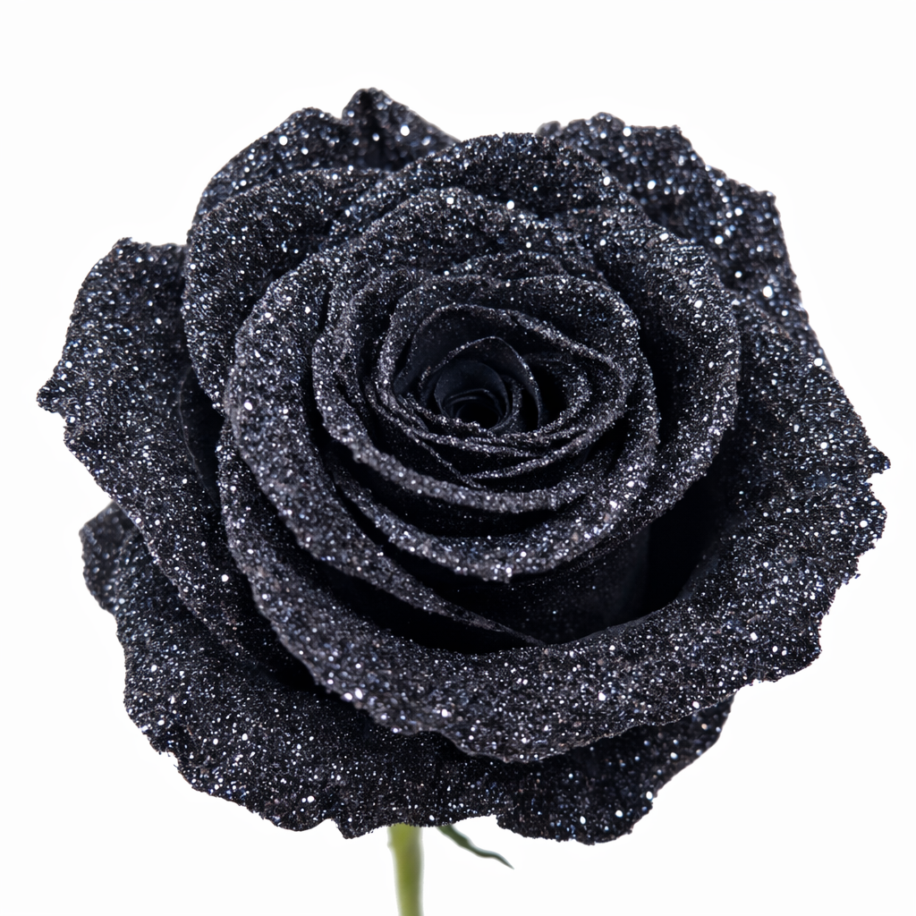 Black Glitter Noir Fresh Cut Tinted Roses