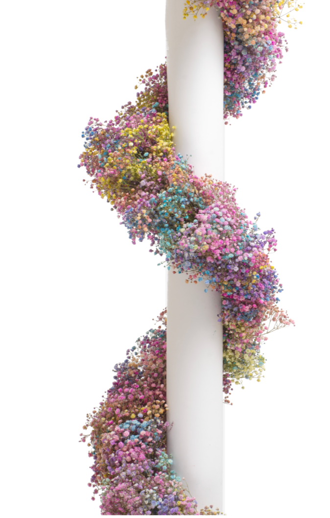 Rainbow Tinted Baby's Breath Garland