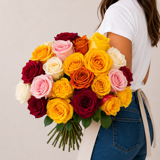 Mixed Color Rose Box