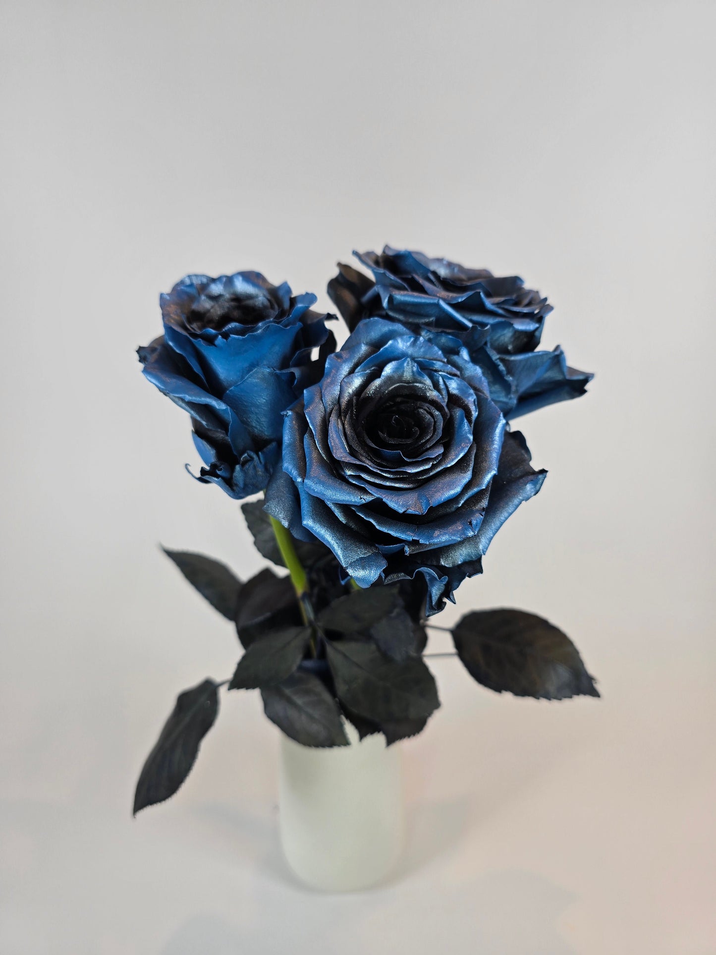 Blue and Black Metallic Tinted Rose