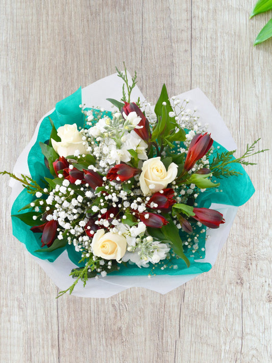 Crimson & Cream Bouquets