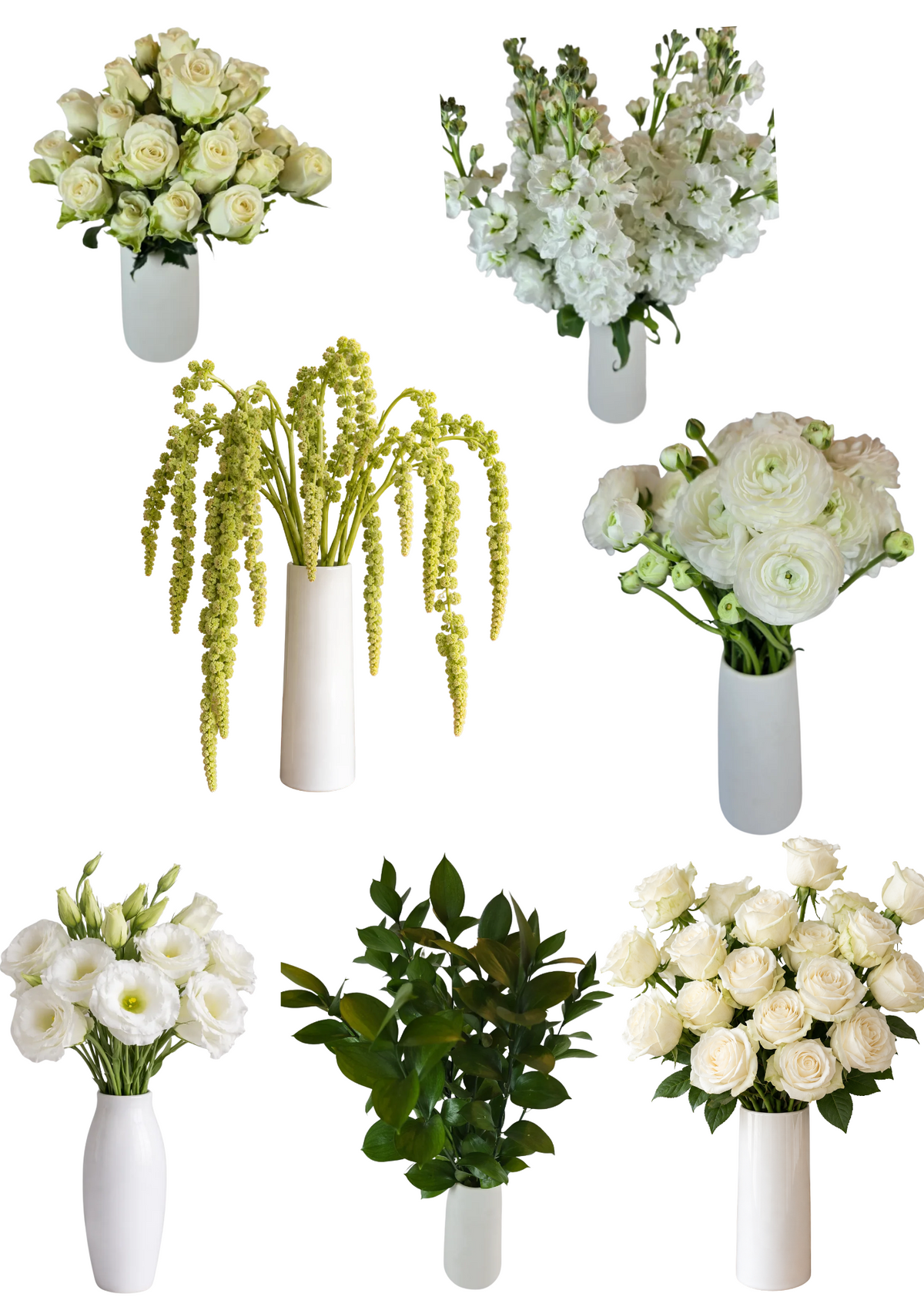 Classic Ivory and Green DIY Wedding Flower Combo Box
