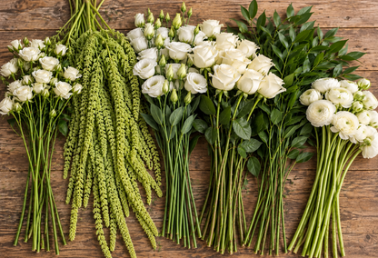 Classic Ivory and Green DIY Wedding Flower Combo Box