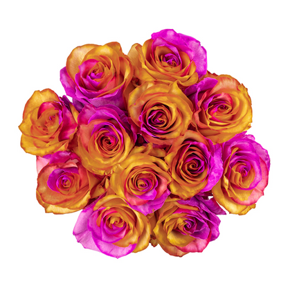 Hot Pink and Orange Tinted Roses