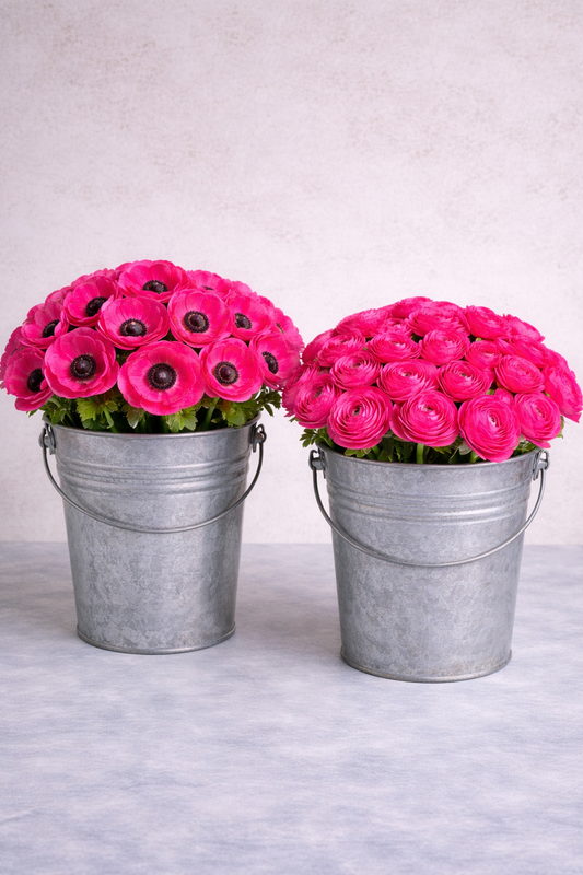 Hot Pink Party Anemone and Ranunculus Mixed Box