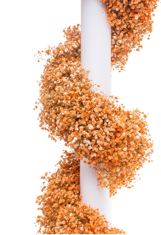 Orange Tinted Baby's Breath Garland