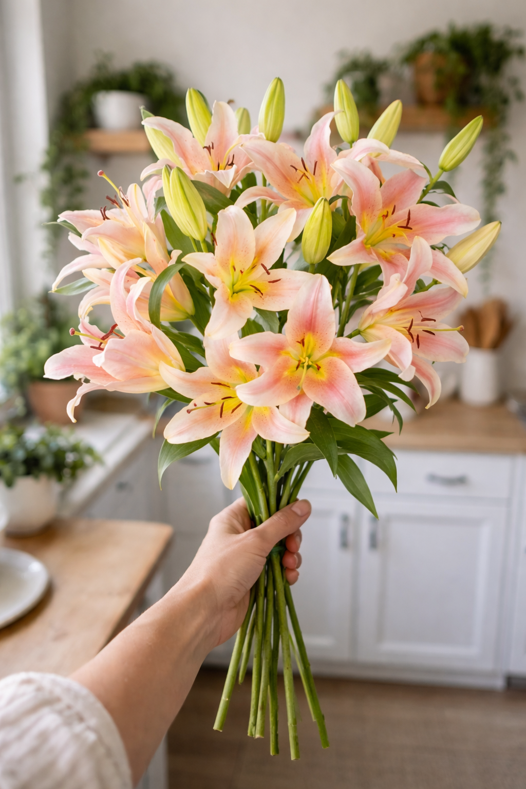 Peach Lilies