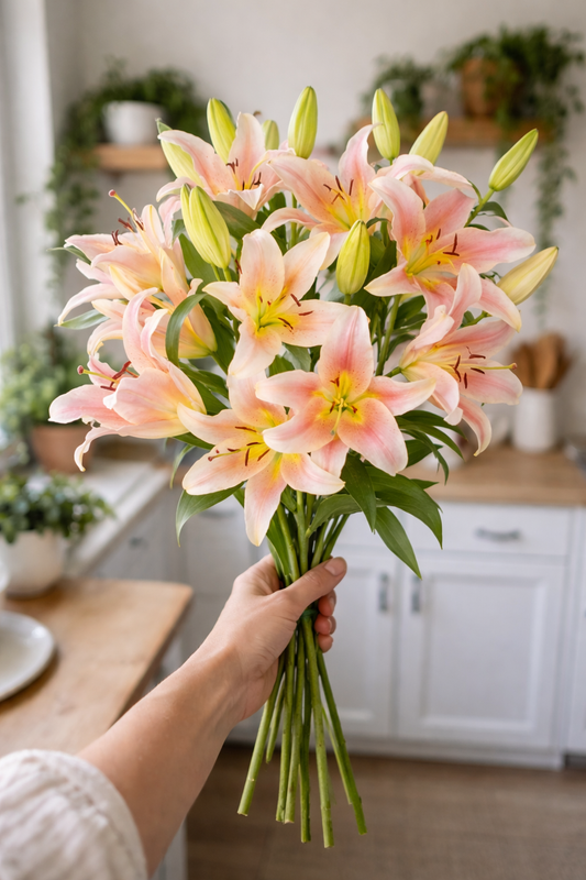 Peach Lilies