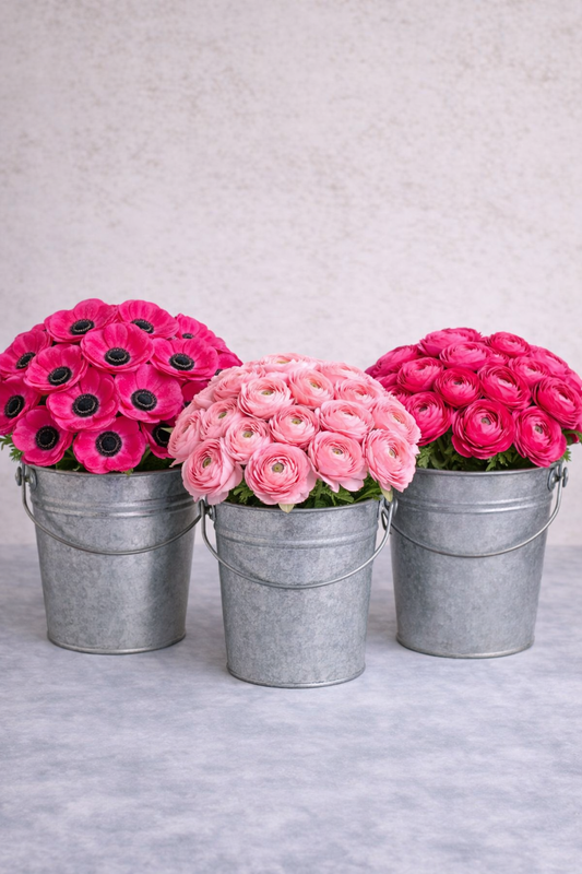 Pretty in Pink Anemone and Ranunculus Mixed Box
