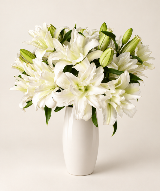 White Rose Double Lilies